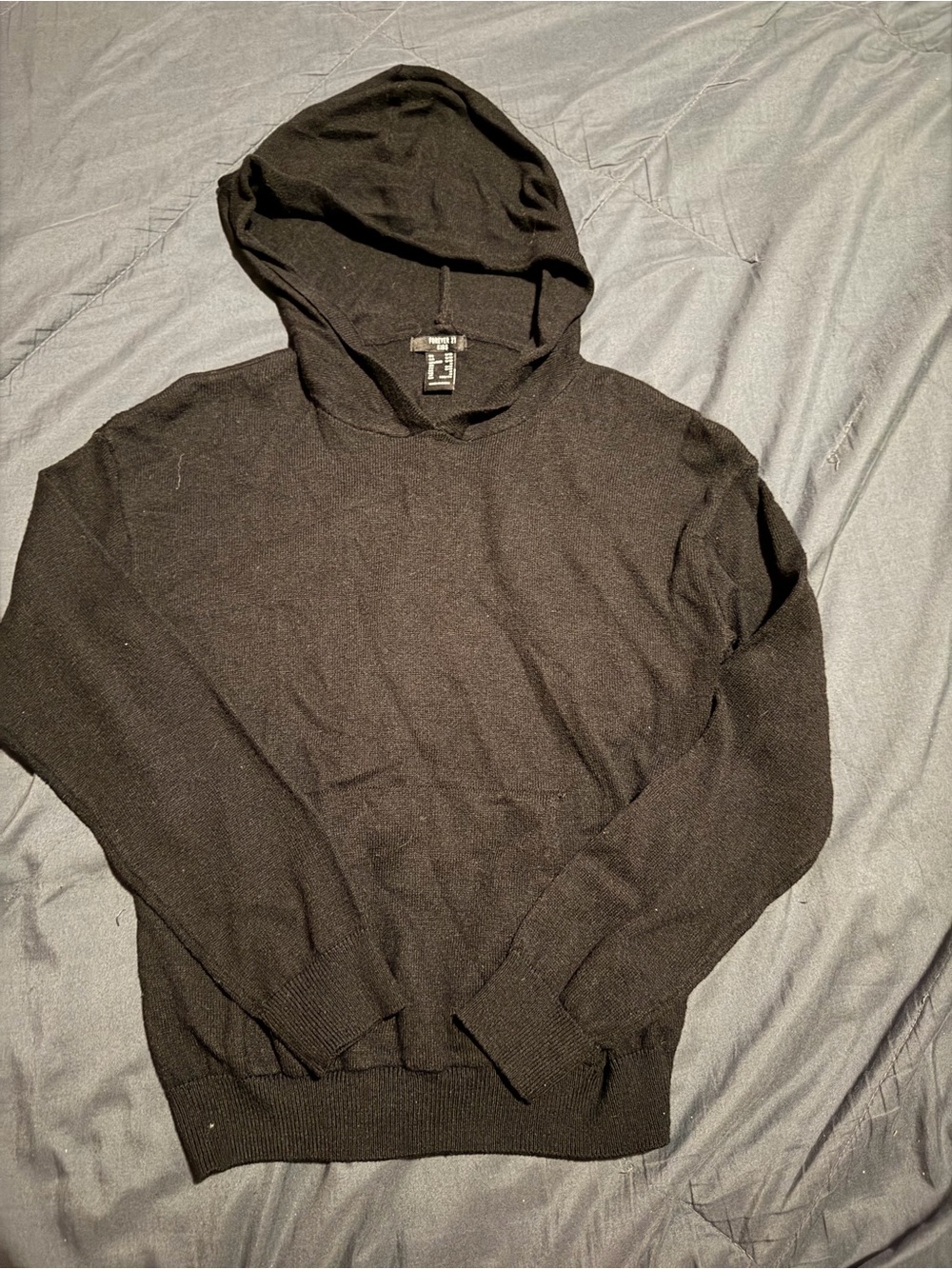 Forever 21  Black Crewneck Hoodie Sweater